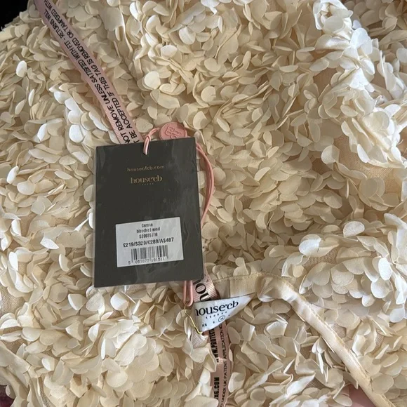 HOUSE OF CB 'Carena' Creme Plunge Floral Appliqué Maxi Dress NWT - Picture 13 of 13